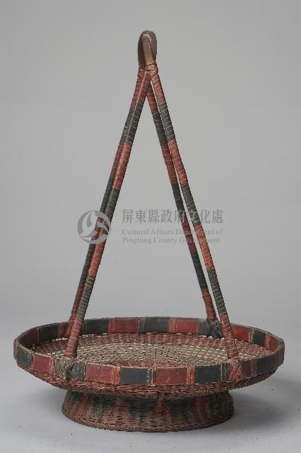 高足竹製花籃藏品圖，第2張