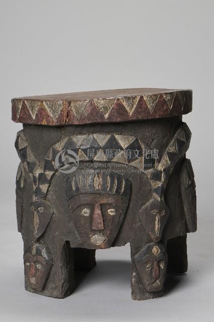 浮雕人面百步蛇木椅藏品圖，第3張