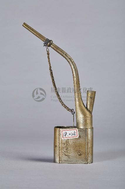 雀鳥花葉雙筒水煙斗-斗身藏品圖，第3張