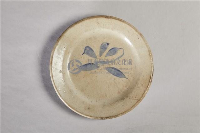 灰白釉藍葉陶盤藏品圖，第3張