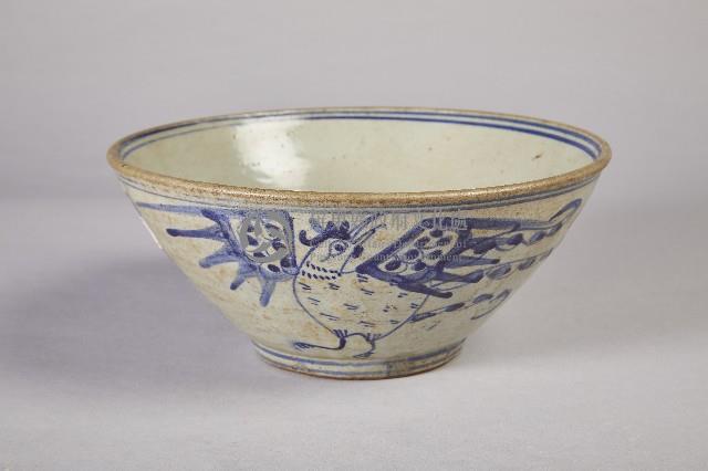 紅胎白釉青花雞公碗藏品圖，第3張