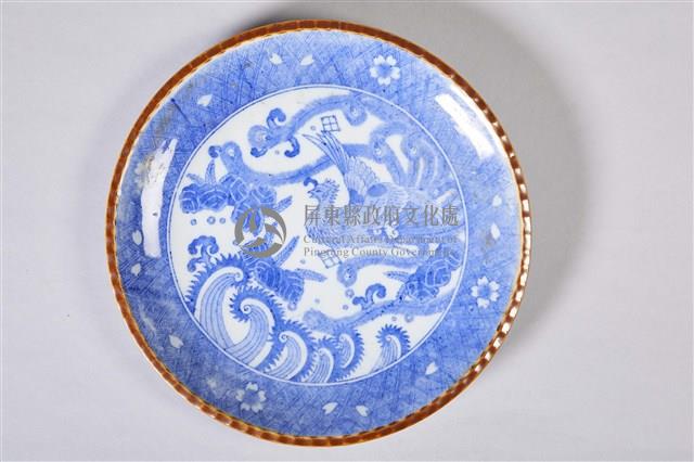 醬釉邊青花鳳紋盤藏品圖，第3張