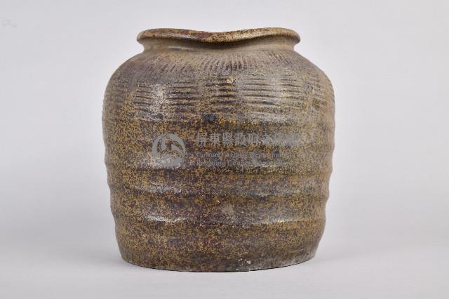 陶製紅胎褐釉條紋罐藏品圖，第1張
