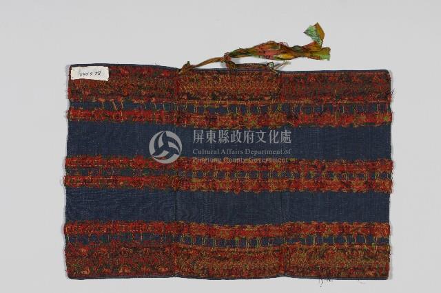 藍底紅紋夾織布藏品圖，第2張