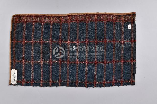 藍底紅紋夾織布藏品圖，第2張
