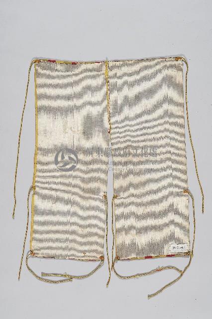 拼接紅黃灰三色布條後敞褲藏品圖，第2張