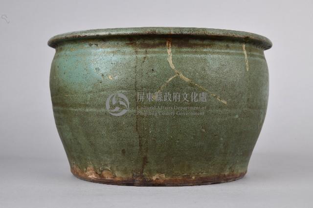 陶製紅胎青釉素面盆藏品圖，第1張