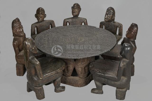 雕刻石板桌椅組藏品圖，第2張