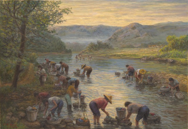 Washing Clothes in the Early Morning