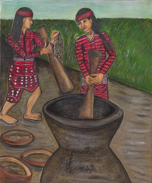 Sisters With Pestle and Mortar
