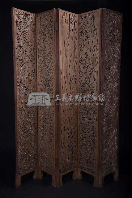 k清代・木彫り 收藏 【木架屏風掛屏掛飾 】 中國古美術品 時代物