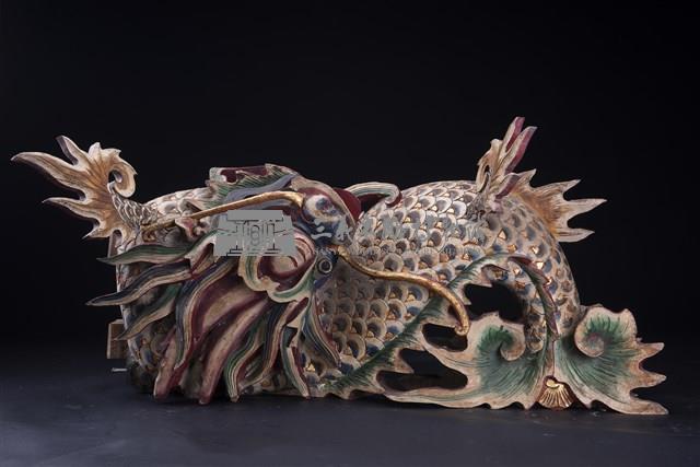 木製物 擺件 龍雕刻 骨董品 中國古美術 鰲龍-三義木雕博物館-藏品資料-5000724