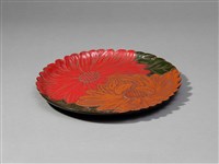 木雕菊花漆盤 藏品圖，第1張