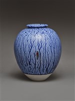 寶藍灰條紋釉罐 藏品圖，第1張