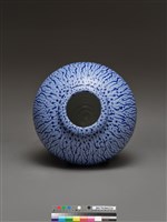 寶藍灰條紋釉罐 藏品圖，第4張