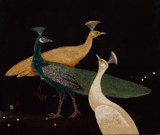 Standing Peacocks