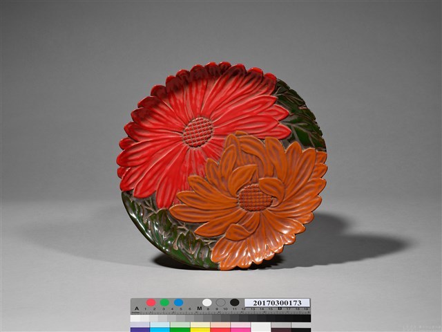 木雕菊花漆盤 藏品圖，第2張