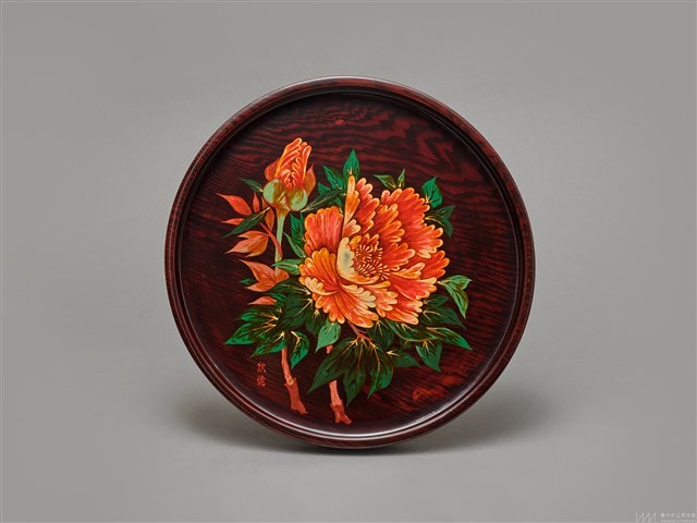 描彩罩漆磨顯丸盤藏品圖，第1張