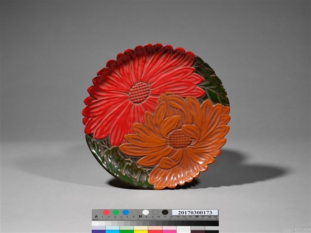 木雕菊花漆盤 藏品圖，第2張