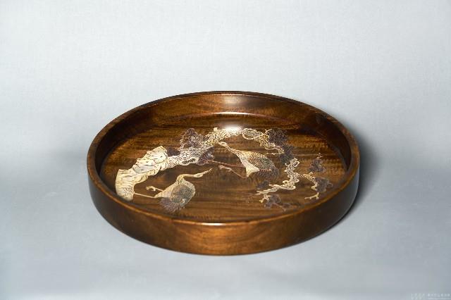 螺鈿松鶴盤 藏品圖，第1張