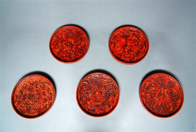 木胎犀皮小盤子 藏品圖，第1張