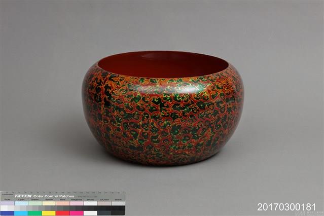 牡丹紋磨顯漆缽 藏品圖，第1張