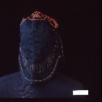 黑色緞紋棉布兒童風帽藏品圖，第2張