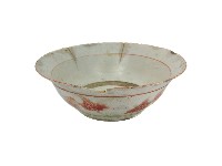 紅綠彩金魚水草紋撇口缽藏品圖，第1張