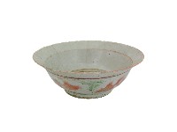 紅綠彩金魚水草紋撇口缽藏品圖，第1張