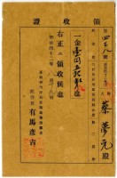明治四十二年蔡夢元繳納臺南市竹仔街百斯篤預防組合費領收證明藏品圖，第1張