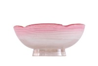 玫瑰色五辦花口玻璃碗藏品圖，第2張