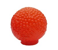 紅色浮雕葡萄圓形玻璃燈罩藏品圖，第2張