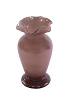 淺紫棕色花口豐肩式玻璃花瓶藏品圖，第2張