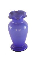 紫藍色花口豐肩式玻璃花瓶藏品圖，第2張