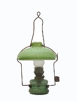 綠色玻璃燈罩掛式吊燈藏品圖，第1張