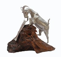 錫雕山羊開泰雕塑藏品圖，第2張