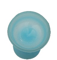 淡藍色透明玻璃高腳細腰杯藏品圖，第1張