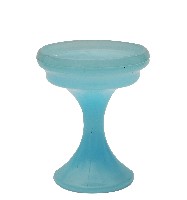 淡藍色透明玻璃高腳細腰杯藏品圖，第2張