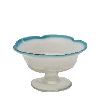 青色菱口高腳玻璃碗藏品圖，第2張