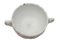 白色雙耳葵花口浮雕高腳玻璃碗藏品圖，第1張