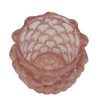 淡粉色鼓釘透明玻璃罐藏品圖，第1張
