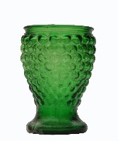綠色圓形稜狀浮雕玻璃杯藏品圖，第1張