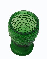 綠色圓形稜狀浮雕玻璃杯藏品圖，第2張