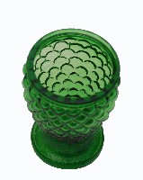 綠色圓形稜狀浮雕玻璃杯藏品圖，第2張