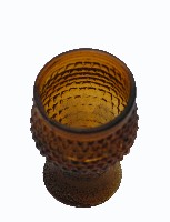 棕色圓形稜狀浮雕玻璃杯藏品圖，第1張