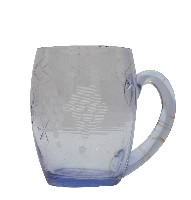 淡紫色葡萄紋透明玻璃杯藏品圖，第2張