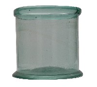 淡青綠色透明玻璃直筒藏品圖，第1張