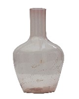淡粉色纏枝花卉紋透明玻璃直頸瓶藏品圖，第2張