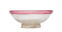 粉紅口透明玻璃碗藏品圖，第1張
