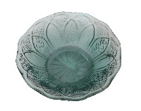 淡綠色蓮瓣印紋玻璃花口盆藏品圖，第2張